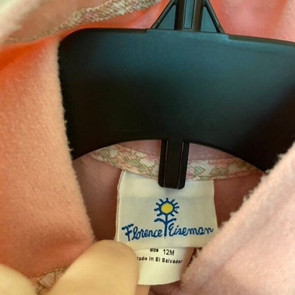 Florence Eiseman Girls Pink Fleece Ruffle Front Hooded Dress Coat Size 12 Months - Picture 7 of 12
